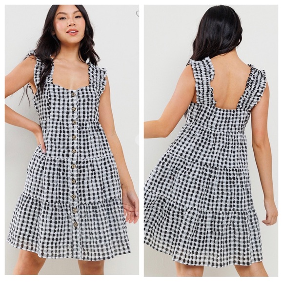 Fabulous Plaid Button Down Tiered Dress - Picture 3 of 7